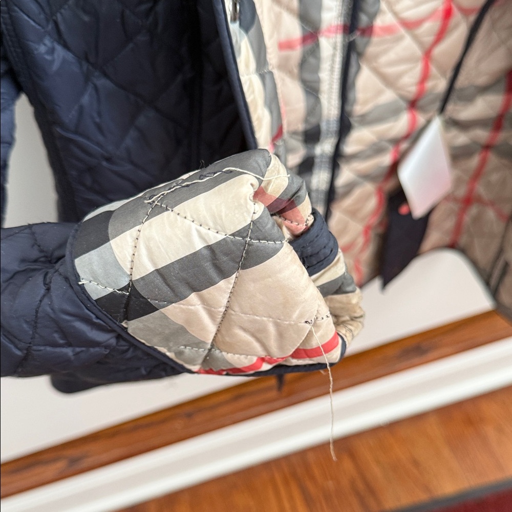 Burberry Women's Quilted Puffer Jacket - Dark Blue - Picture 8 of 10